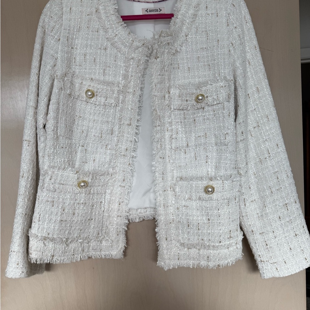 Nanette Lepore White Tweed Jacket
